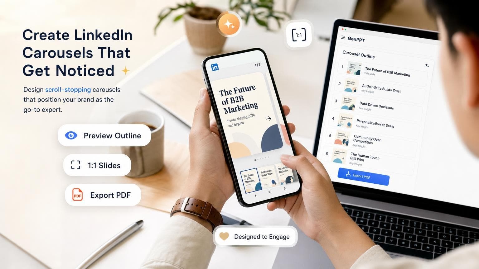 Add a topic or paste a thread to start a LinkedIn carousel