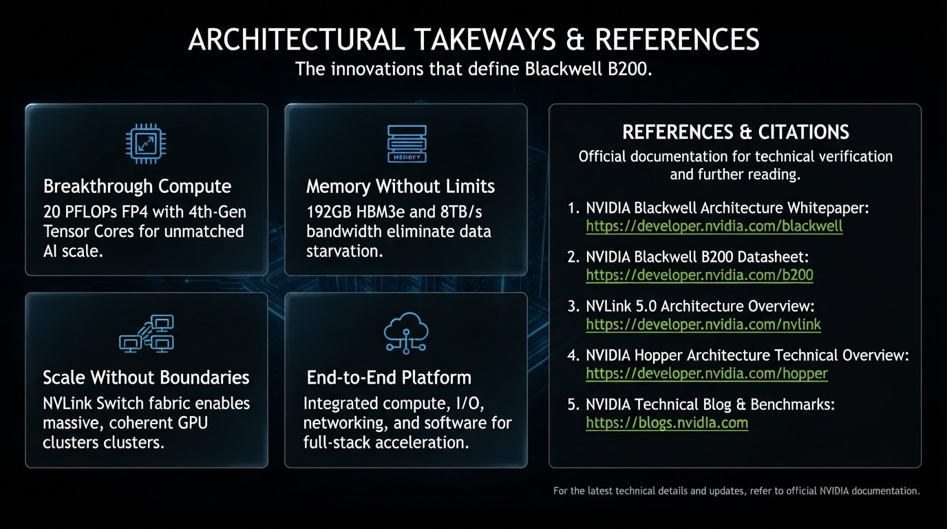 Blackwell B200 Architecture — Takeaways