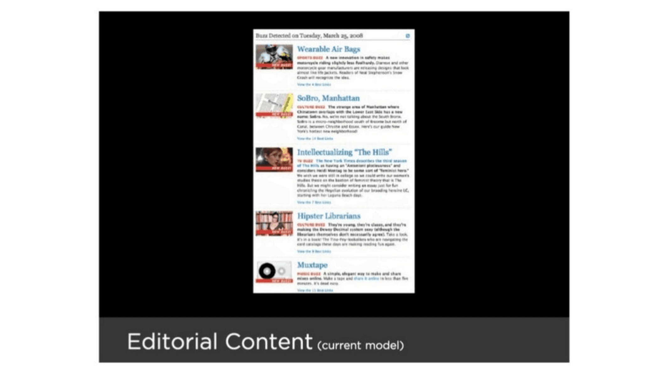 BuzzFeed pitch deck, Editorial Content