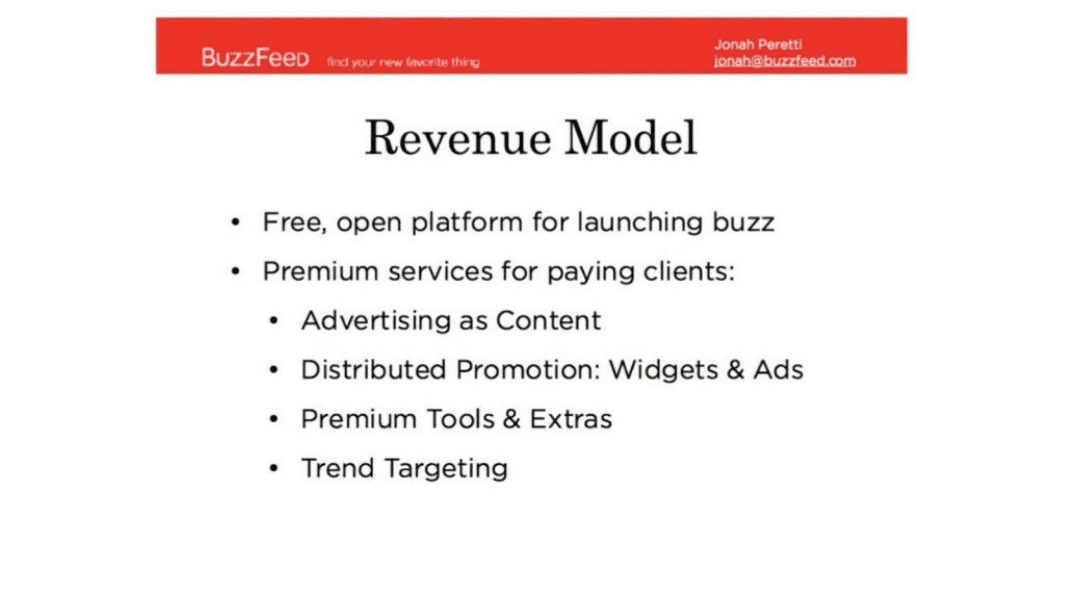 BuzzFeed pitch deck, Revenue Model