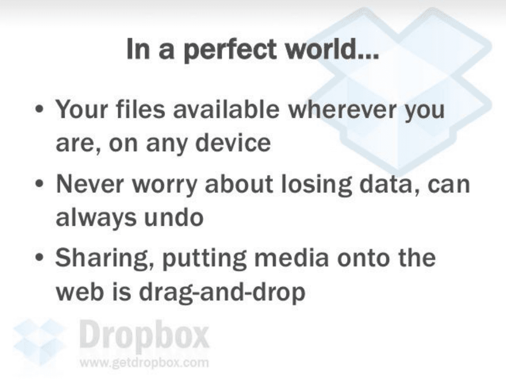 Dropbox pitch deck, Vision