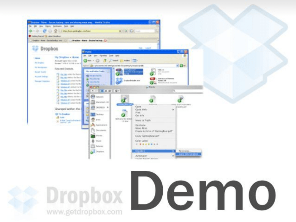 Dropbox pitch deck, Demo