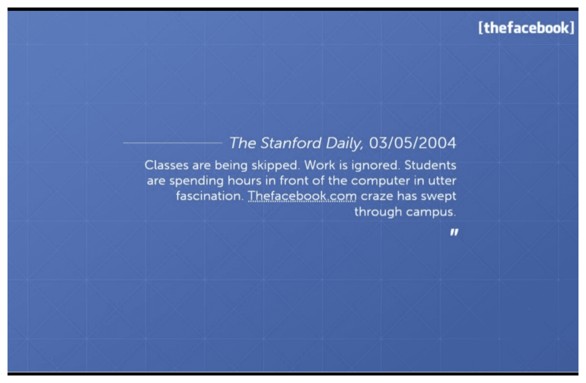 Facebook pitch deck, Opening quote
