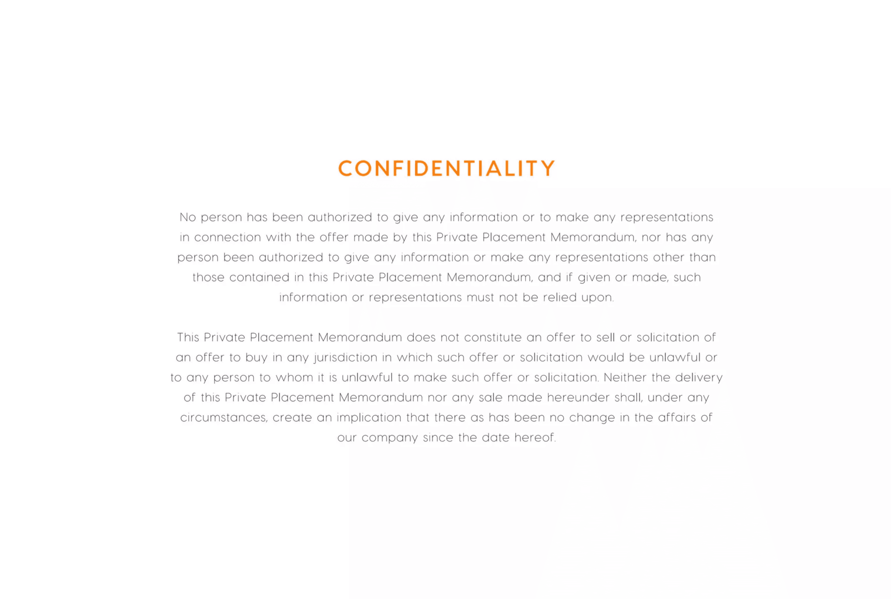 Fyre Festival pitch deck, Confidentiality