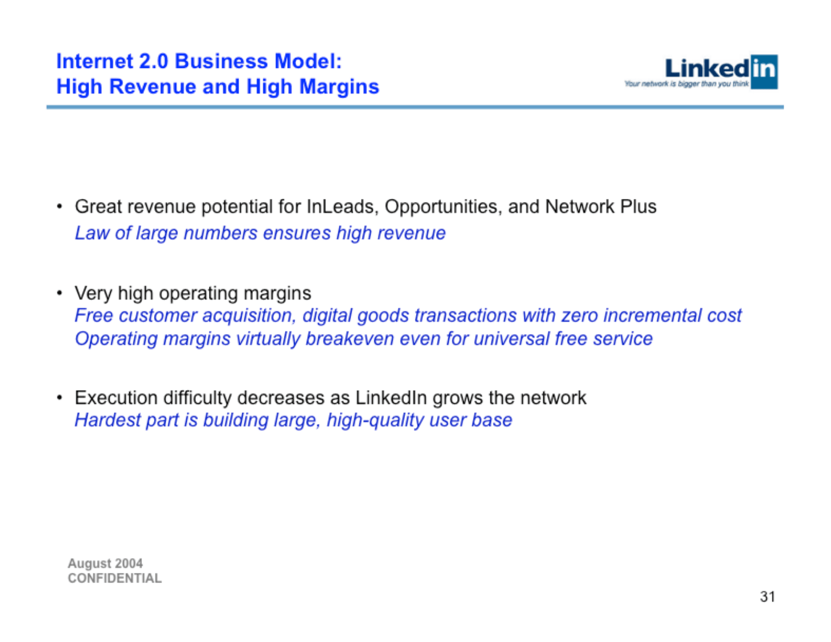 LinkedIn pitch deck, Business model