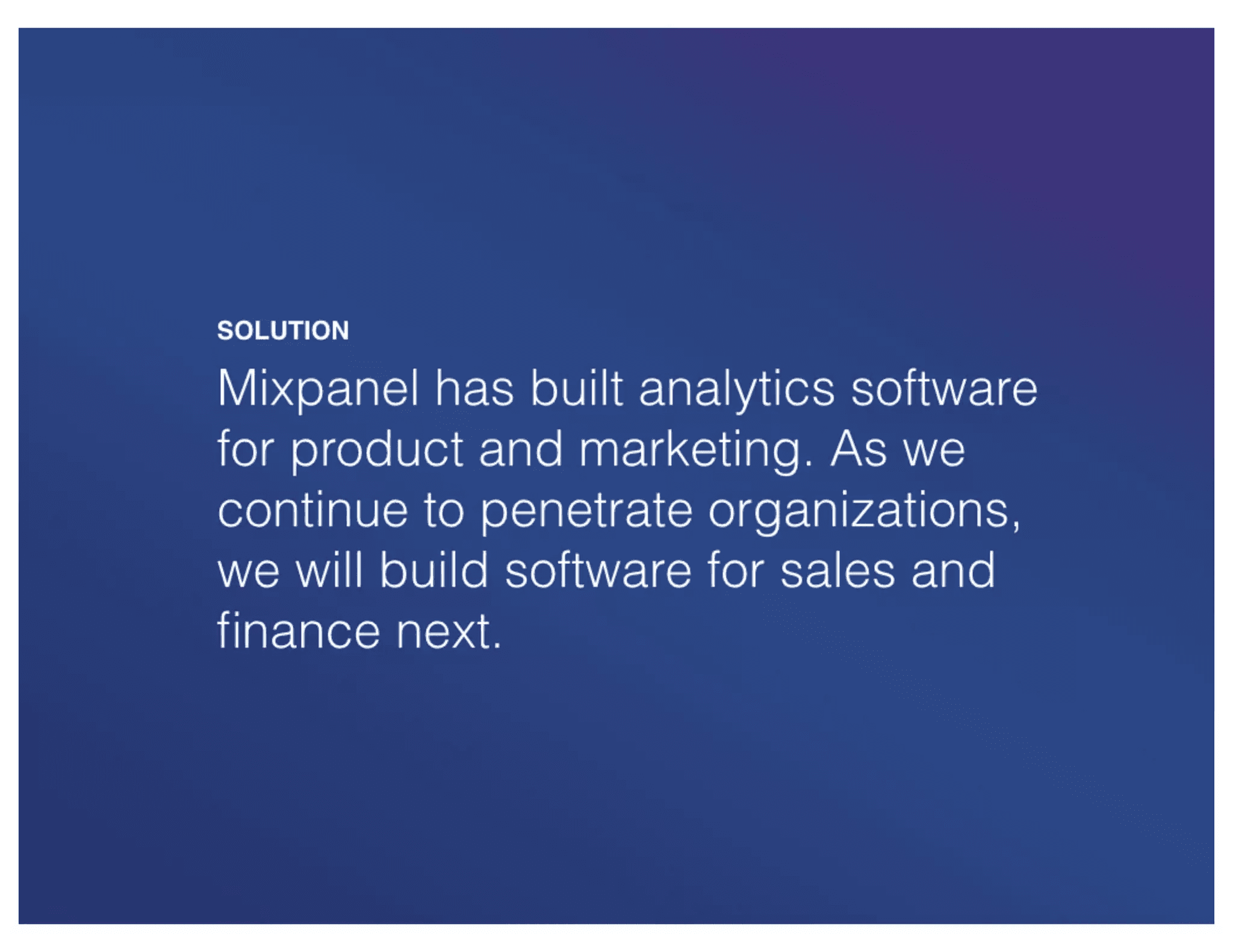 Mixpanel pitch deck, Solution