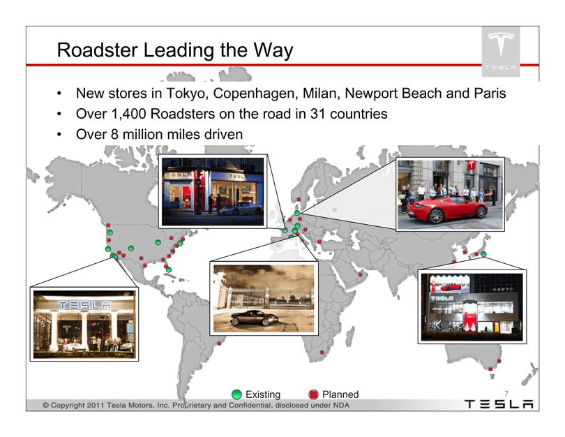 Tesla pitch deck, Roadster leading the way