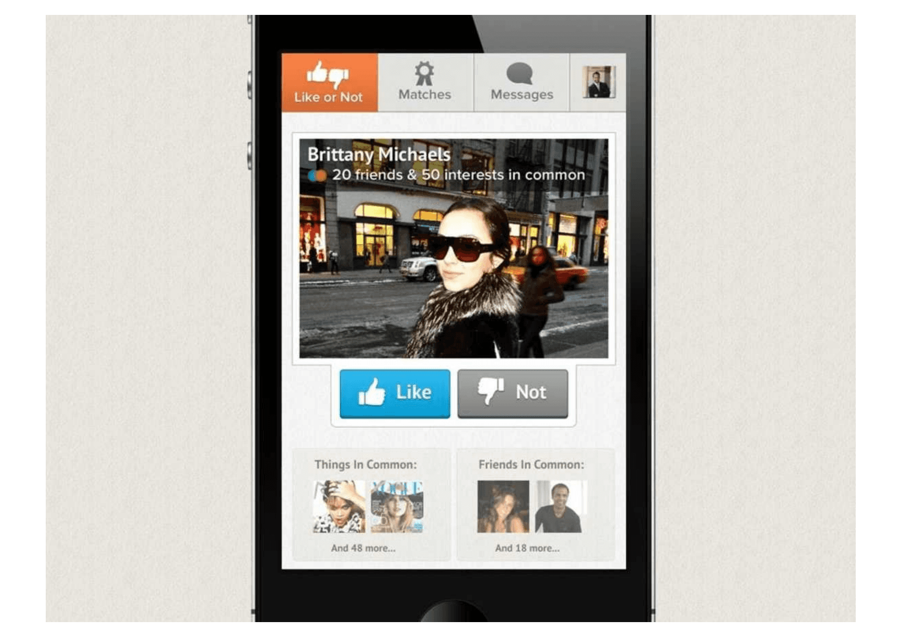Tinder pitch deck, Like or Not
