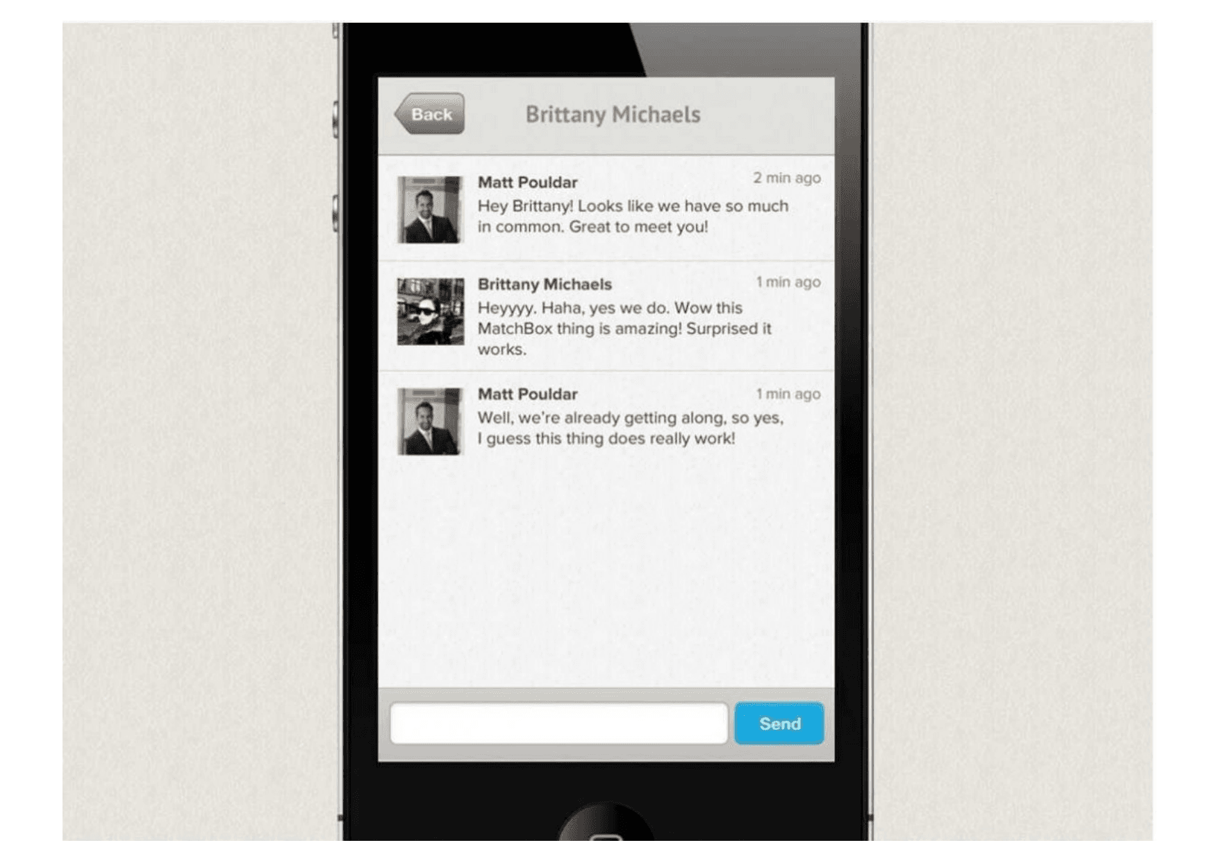 Tinder pitch deck, Messaging
