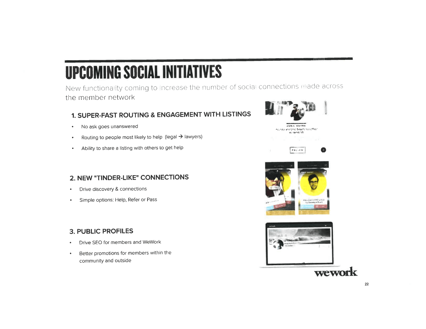 WeWork pitch deck, Upcoming social initiatives