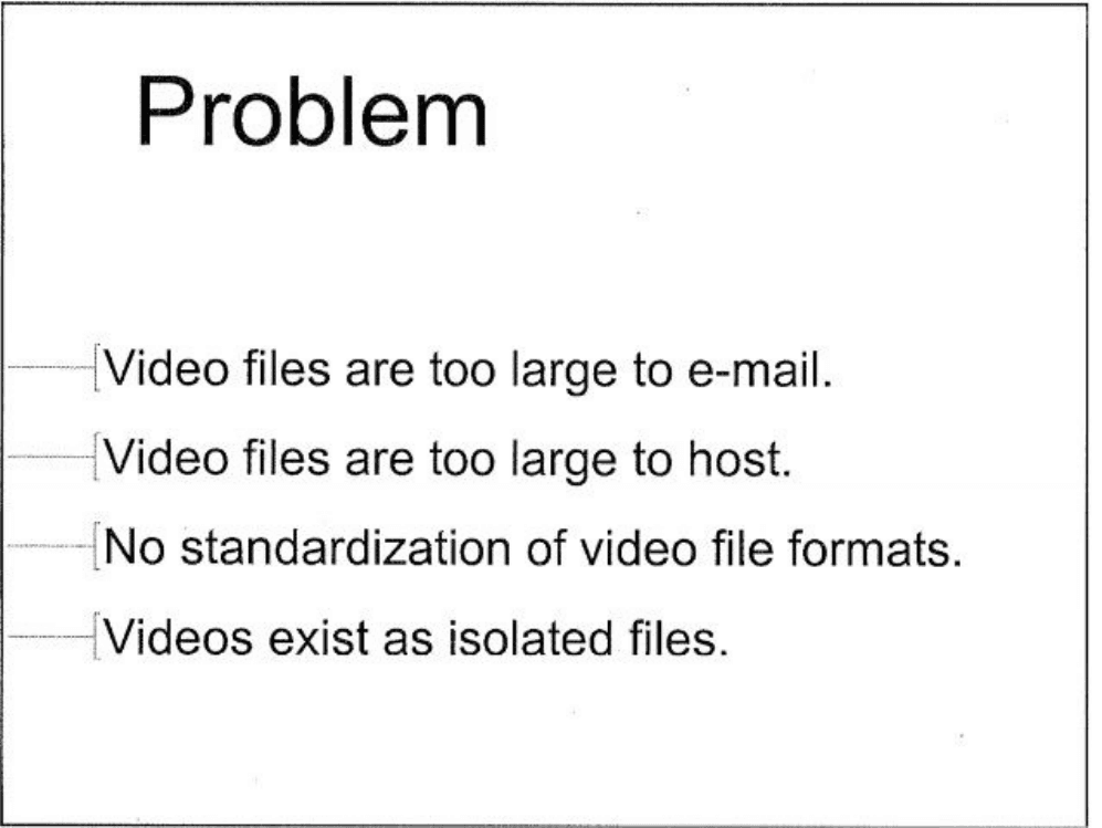 YouTube pitch deck, Problem