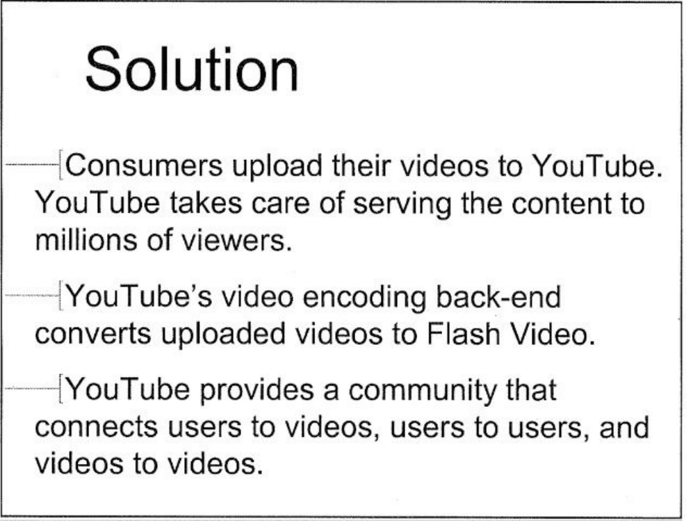 YouTube pitch deck, Solution