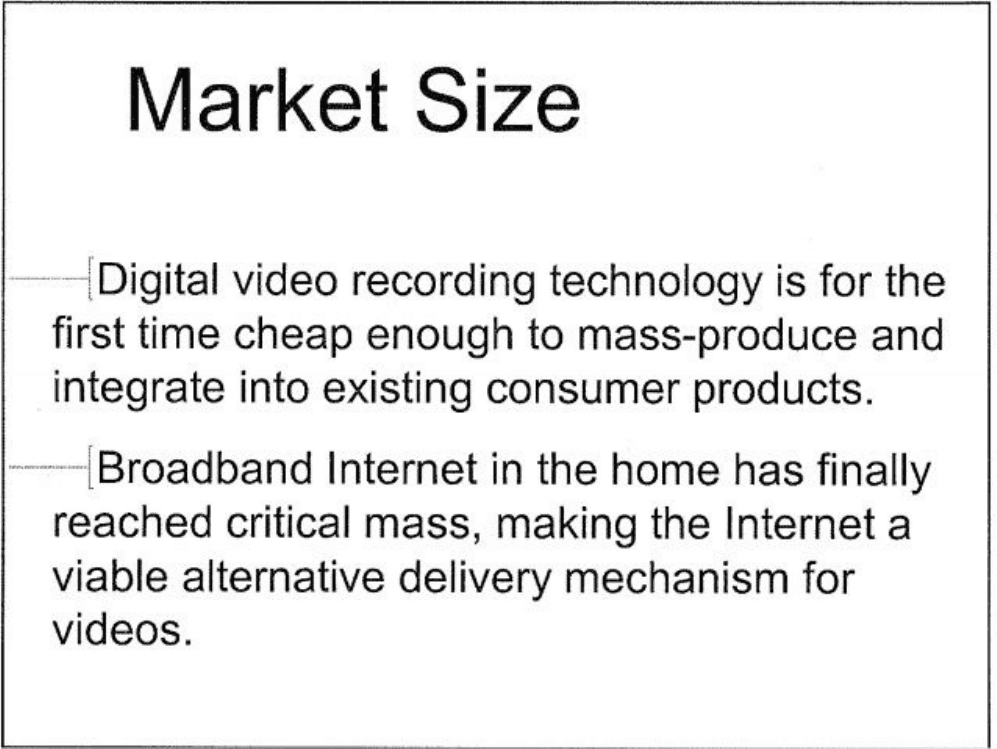 YouTube pitch deck, Market size